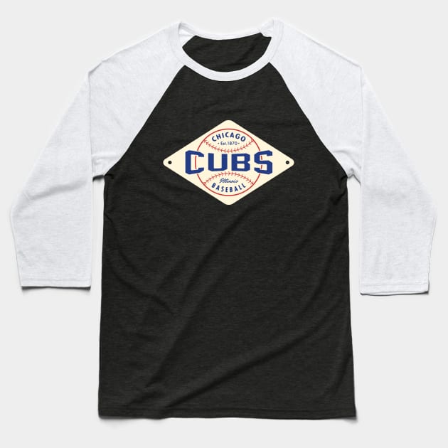 Chicago Cubs Diamond 2 by Buck Tee Originals Baseball T-Shirt by Buck Tee